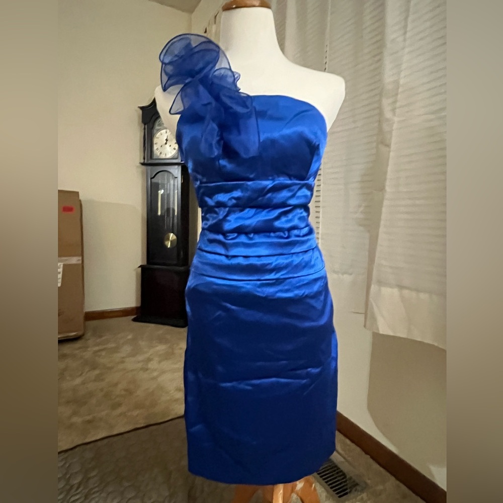 Brand new blue one shoulder formal dress